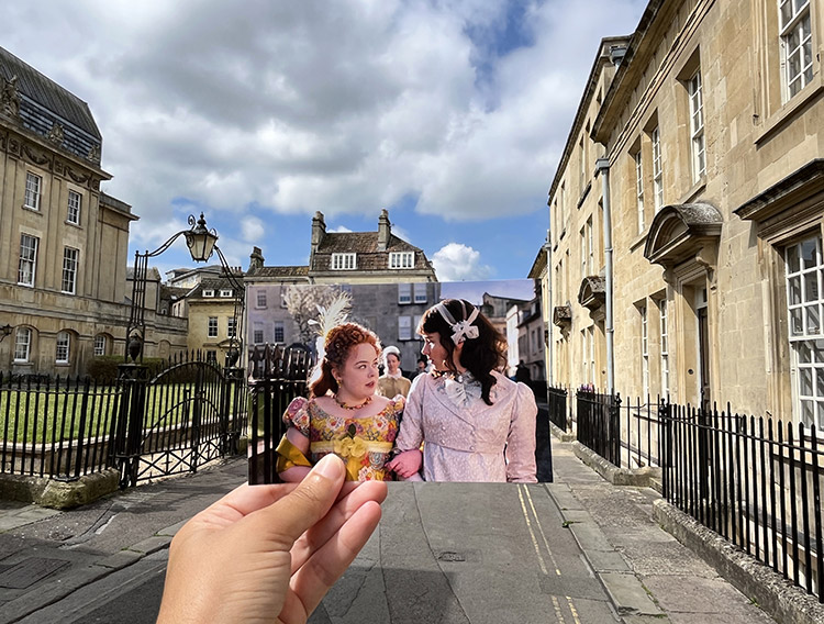 Szene aus "Bridgerton"am Beauford Square, Bath, England 
