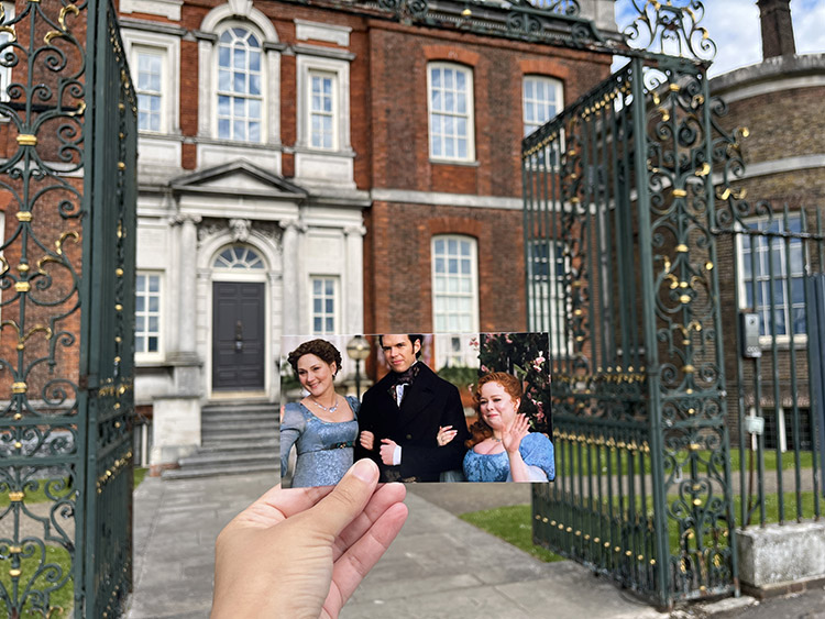 Szene aus "Bridgerton" am Ranger's House in Greenwich, London, England