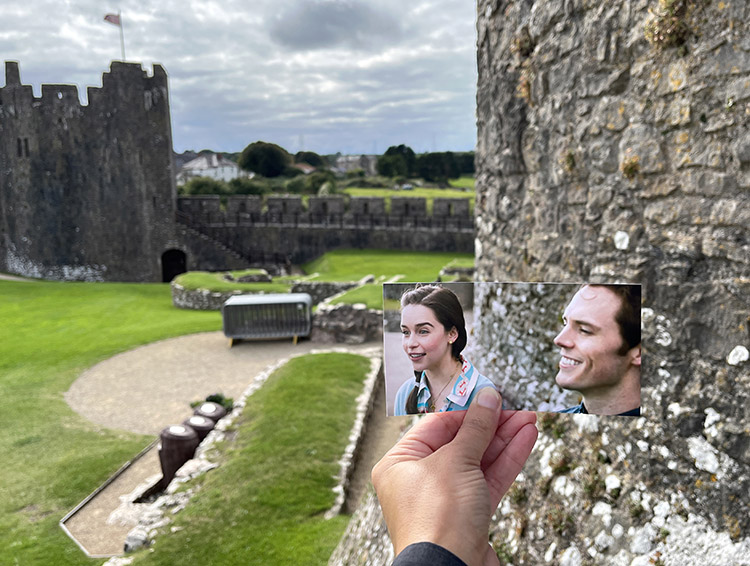 Szene aus "Ein ganzes halbes Jahr", Pembroke Castle, Wales