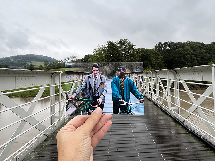 Szene aus "Sex Education", Tintern Bridge, Wales
