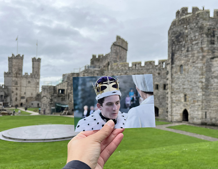 Szene aus "The Crown", Caernarfon Castle, Wales