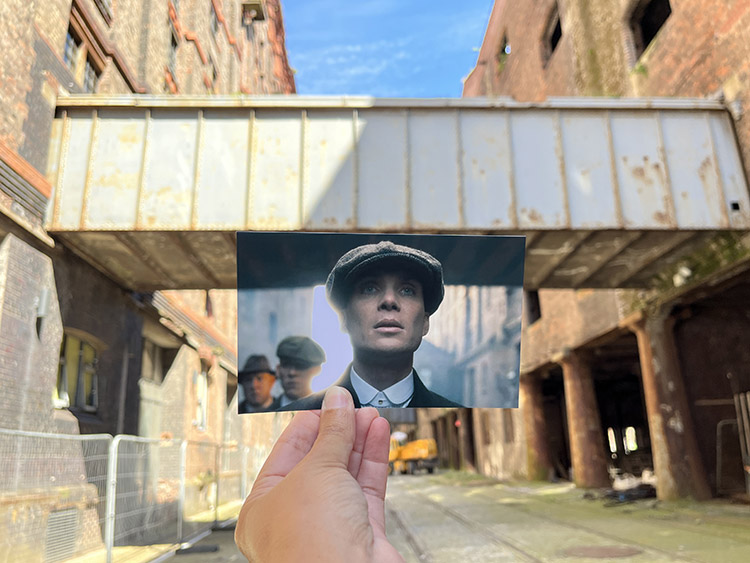Drehort aus "Peaky Blinders" am Tobacco Warehouse, Stanley Dock, Liverpool